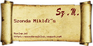 Szonda Miklós névjegykártya