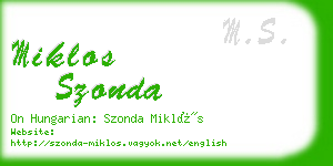 miklos szonda business card